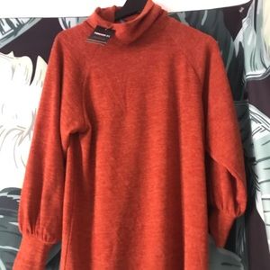 NEW orange turtle neck long sweater